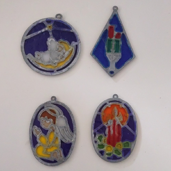 Stained Glass Style Ornaments Set - Picture 2 of 3